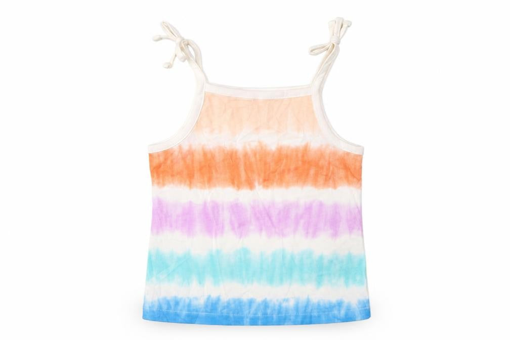 Marks and Spencer Girls Multicoloured Striped Cotton Camisole Tank Size 2-3 Years Square Neck Pullover