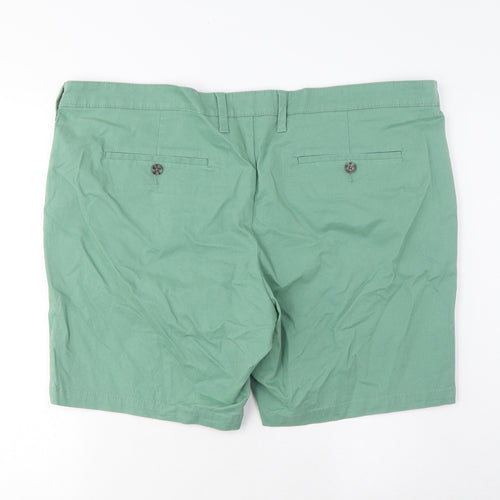 Marks and Spencer Mens Red Cotton Chino Shorts Size 42 in L8 in Regular Zip - Short Leg, Pockets
