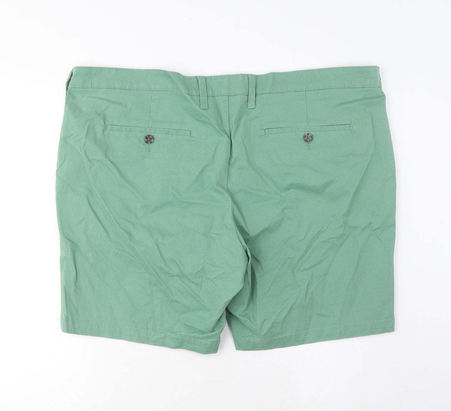 Marks and Spencer Mens Red Cotton Chino Shorts Size 42 in L8 in Regular Zip - Short Leg, Pockets