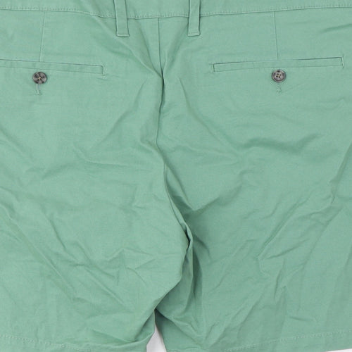 Marks and Spencer Mens Red Cotton Chino Shorts Size 42 in L8 in Regular Zip - Short Leg, Pockets