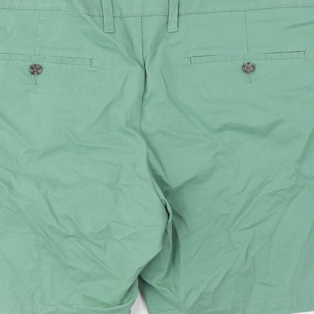 Marks and Spencer Mens Red Cotton Chino Shorts Size 42 in L8 in Regular Zip - Short Leg, Pockets