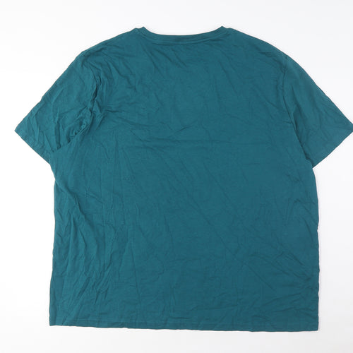 Marks and Spencer Mens Blue Cotton T-Shirt Size 3XL Crew Neck