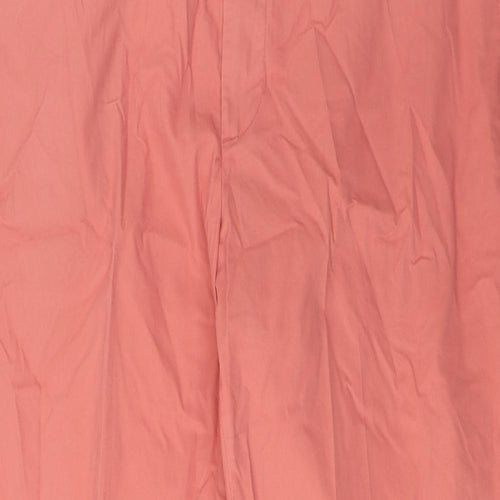 Marks and Spencer Mens Pink Cotton Chino Trousers Size 42 in L29 in Regular Zip - Short Leg, Pockets