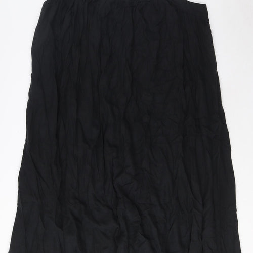 Marks and Spencer Womens Black Linen A-Line Size 18 Square Neck Pullover - Pleated