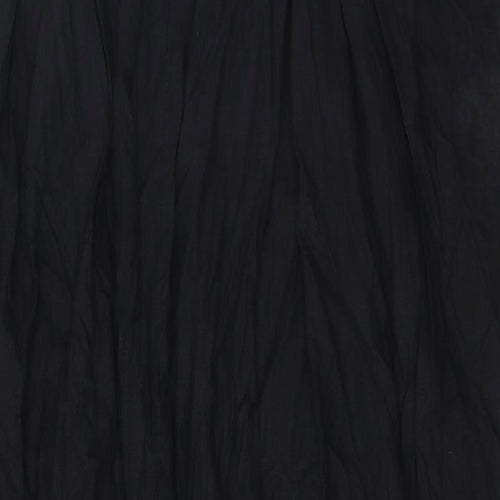 Marks and Spencer Womens Black Linen A-Line Size 18 Square Neck Pullover - Pleated