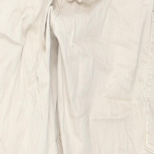 Denim & Co. Womens Beige Cotton Straight Jeans Size 18 L28 in Regular Zip - Cargo Style
