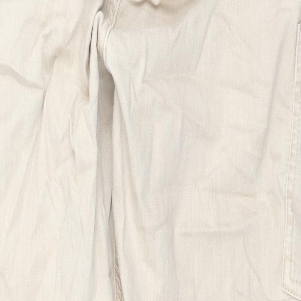 Denim & Co. Womens Beige Cotton Straight Jeans Size 18 L28 in Regular Zip - Cargo Style