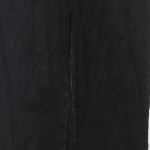 Denim & Co. Womens Black Cotton Bootcut Jeans Size 14 L32 in Regular Zip