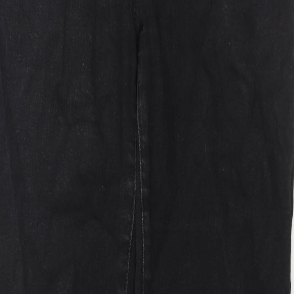 Denim & Co. Womens Black Cotton Bootcut Jeans Size 14 L32 in Regular Zip