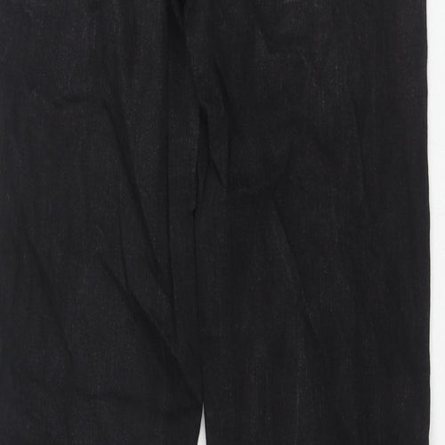 Denim & Co. Womens Black Cotton Bootcut Jeans Size 14 L32 in Regular Zip