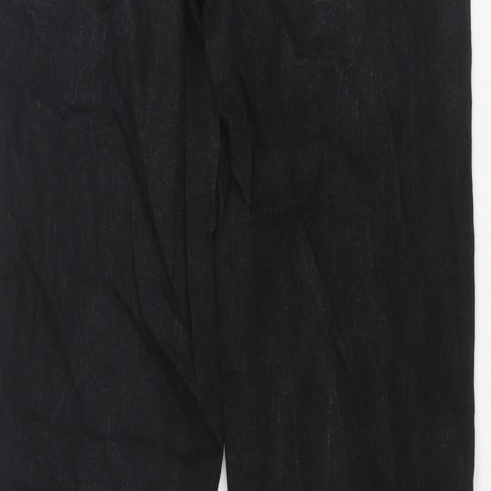 Denim & Co. Womens Black Cotton Bootcut Jeans Size 14 L32 in Regular Zip