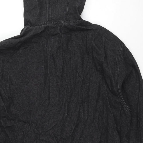 Dazy Womens Black Cotton Pullover Hoodie Size XL Button