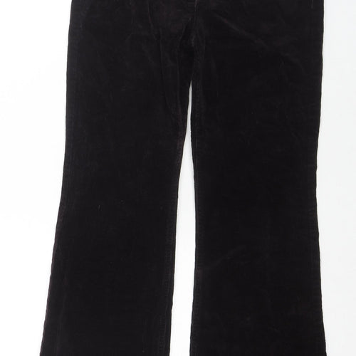 Principles Womens Brown Cotton Trousers Size 6 L26 in Regular Zip