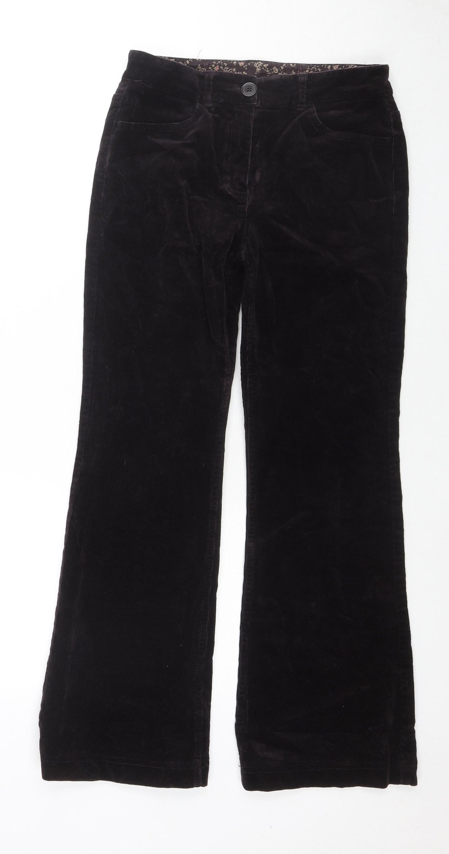 Principles Womens Brown Cotton Trousers Size 6 L26 in Regular Zip