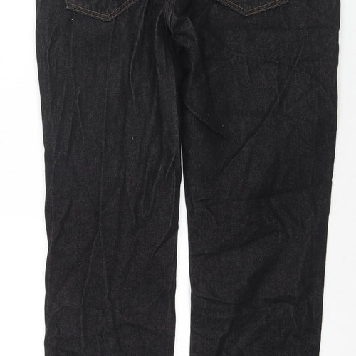 George Mens Black Cotton Straight Jeans Size 36 in L32 in Regular Zip