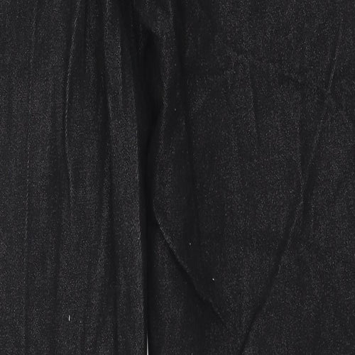 George Mens Black Cotton Straight Jeans Size 36 in L32 in Regular Zip
