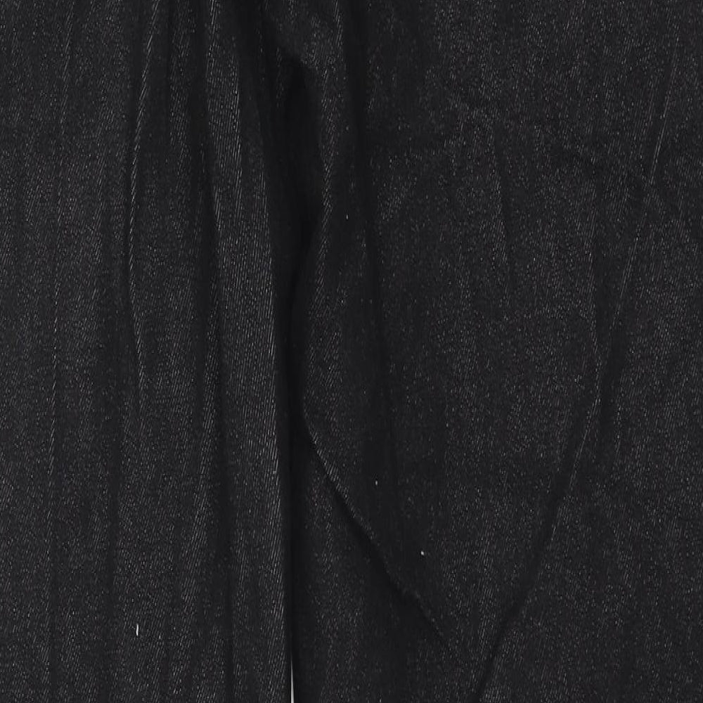 George Mens Black Cotton Straight Jeans Size 36 in L32 in Regular Zip