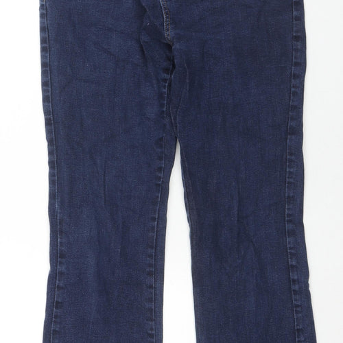 Principles Womens Blue Cotton Bootcut Jeans Size 12 L25 in Regular Zip