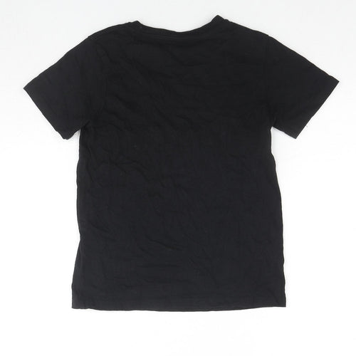 Hype Boys Black Polyester Basic T-Shirt Size 7-8 Years Round Neck Pullover