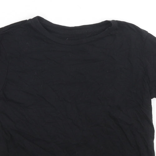 Hype Boys Black Polyester Basic T-Shirt Size 7-8 Years Round Neck Pullover