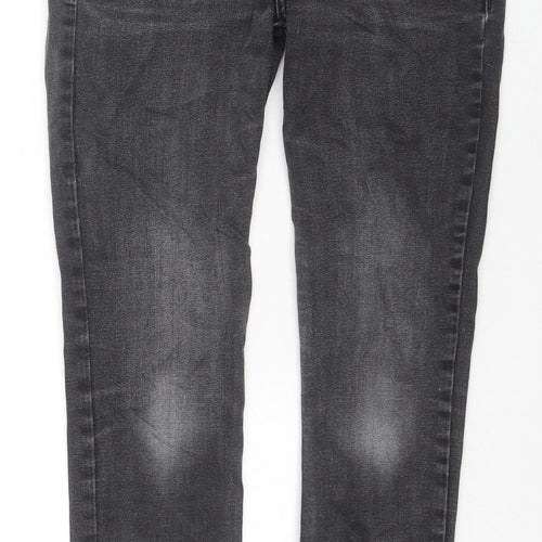 Mango Womens Grey Cotton Skinny Jeans Size 8 L24 in Regular Zip