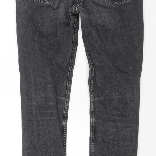 Mango Womens Grey Cotton Skinny Jeans Size 8 L24 in Regular Zip