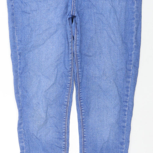 Denim & Co. Womens Blue Cotton Skinny Jeans Size 16 L20.5 in Regular Zip
