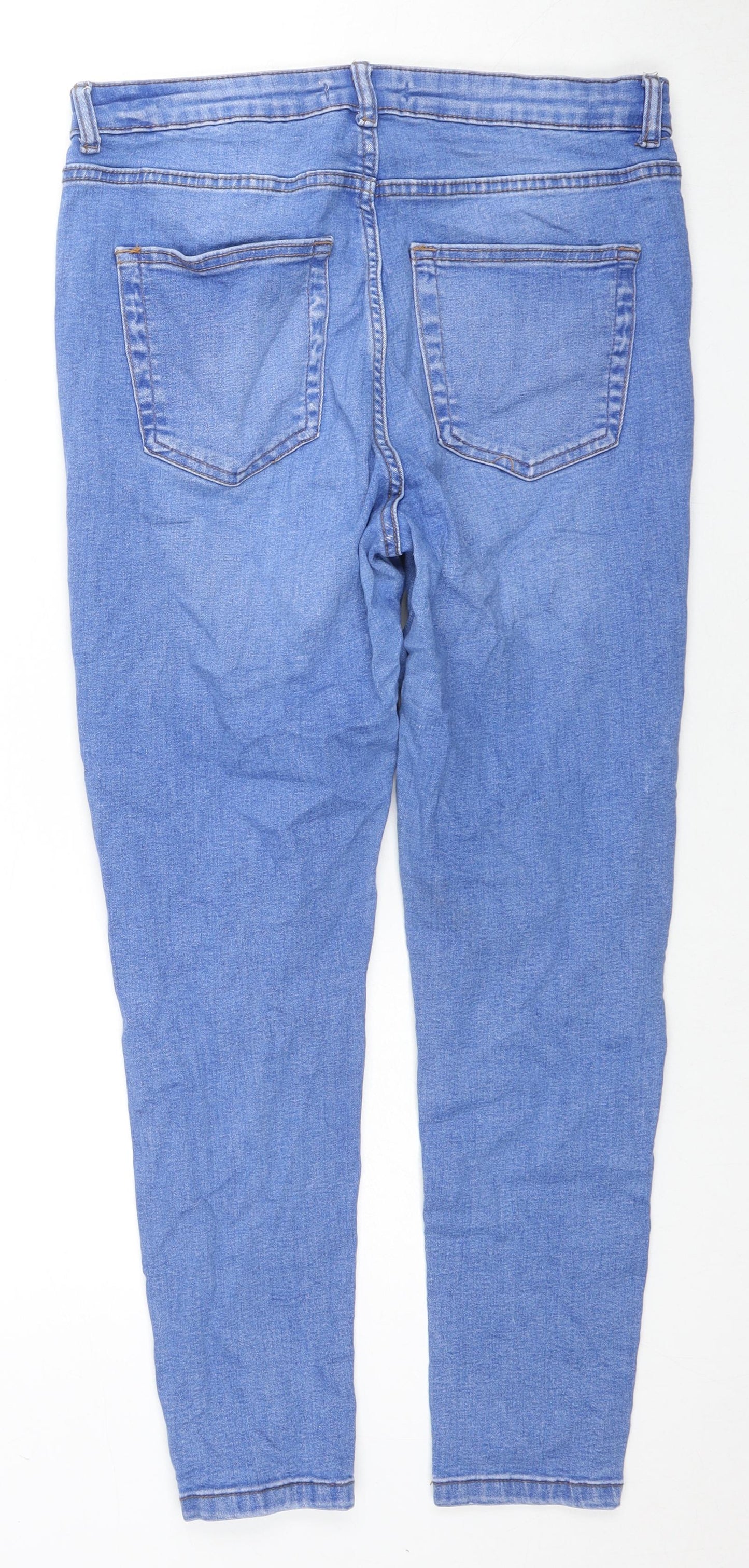 Denim & Co. Womens Blue Cotton Skinny Jeans Size 16 L20.5 in Regular Zip