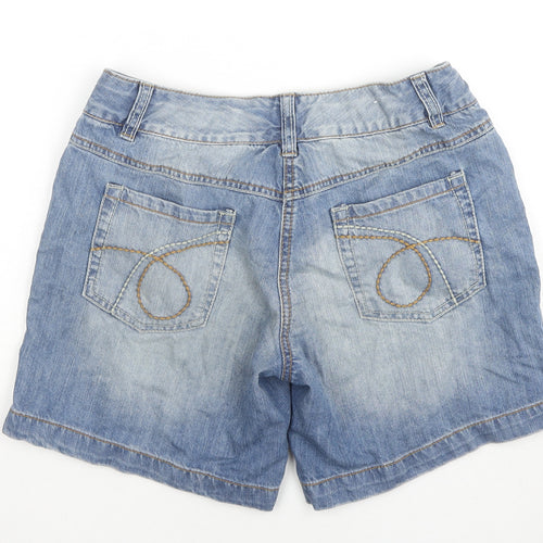 NEXT Girls Blue Cotton Mom Shorts Size 14 Years L6 in Regular Zip