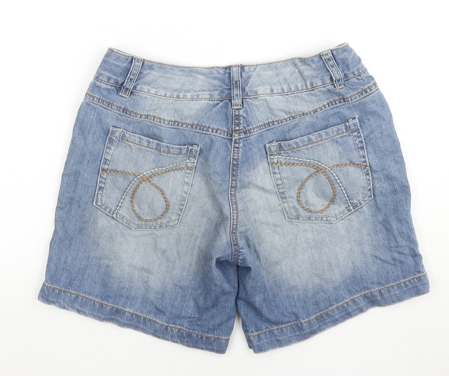 NEXT Girls Blue Cotton Mom Shorts Size 14 Years L6 in Regular Zip