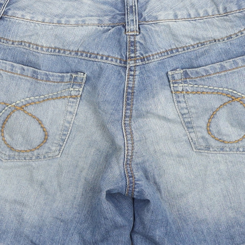 NEXT Girls Blue Cotton Mom Shorts Size 14 Years L6 in Regular Zip