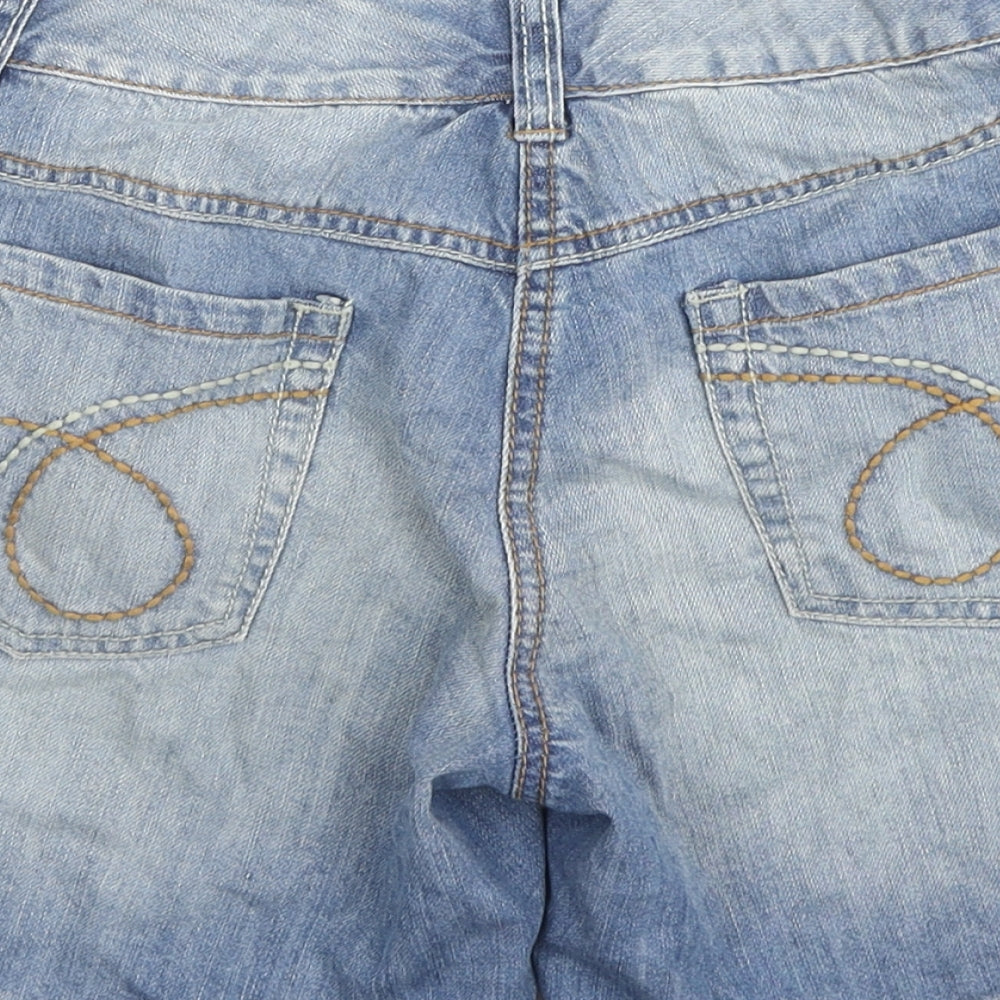 NEXT Girls Blue Cotton Mom Shorts Size 14 Years L6 in Regular Zip