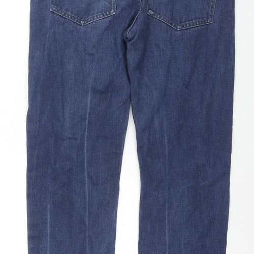 Life&Glory Mens Blue Cotton Straight Jeans Size 32 in L27 in Regular Zip