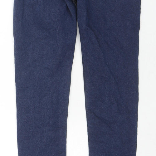 H&M Girls Blue Cotton Skinny Jeans Size 13-14 Years L26 in Regular Zip
