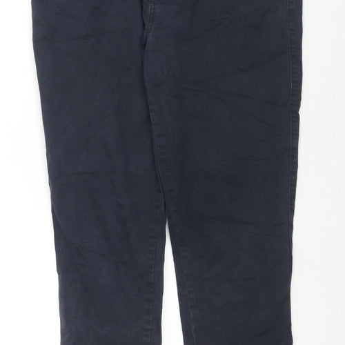 F&F Womens Blue Cotton Straight Jeans Size 14 L26 in Regular Zip