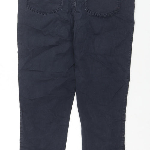 F&F Womens Blue Cotton Straight Jeans Size 14 L26 in Regular Zip