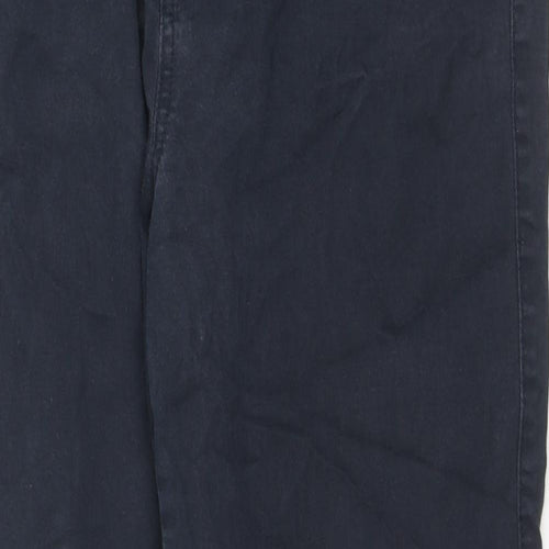 F&F Womens Blue Cotton Straight Jeans Size 14 L26 in Regular Zip