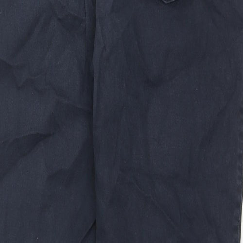 F&F Womens Blue Cotton Straight Jeans Size 14 L26 in Regular Zip