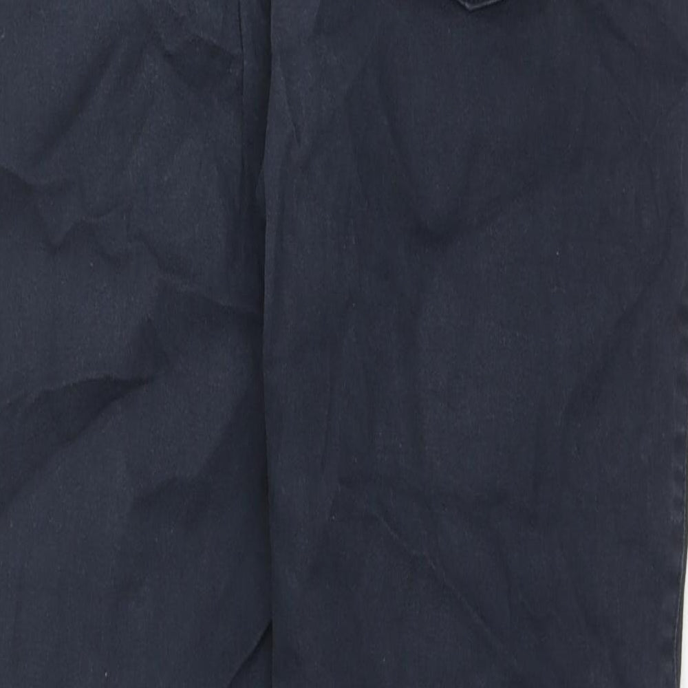 F&F Womens Blue Cotton Straight Jeans Size 14 L26 in Regular Zip