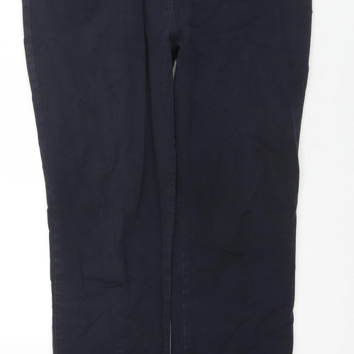 Marks and Spencer Womens Blue Cotton Straight Jeans Size 18 L30 in Regular Zip