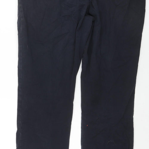 Marks and Spencer Womens Blue Cotton Straight Jeans Size 18 L30 in Regular Zip