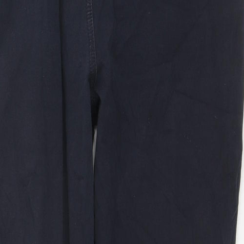 Marks and Spencer Womens Blue Cotton Straight Jeans Size 18 L30 in Regular Zip