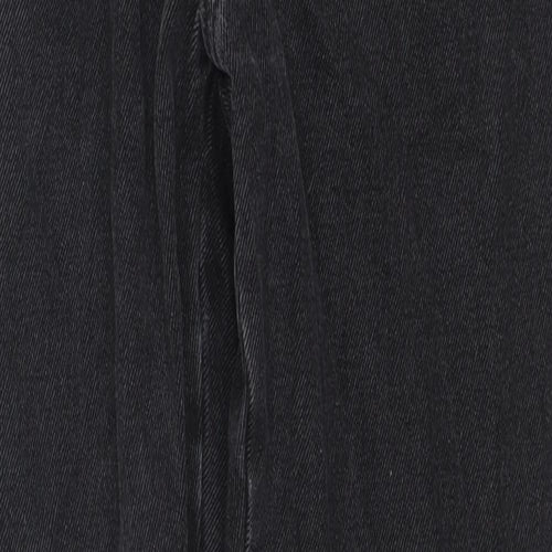 Denim & Co. Womens Black Cotton Straight Jeans Size 12 L30 in Regular Zip - Side Slit(s)