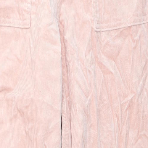 Per Una Womens Pink Cotton Trousers Size 10 L28 in Regular Zip