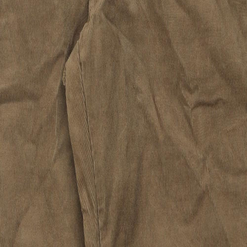 Marks and Spencer Mens Brown Cotton Trousers Size 34 in L31 in Regular Zip