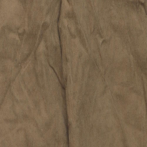 Marks and Spencer Mens Brown Cotton Trousers Size 34 in L31 in Regular Zip