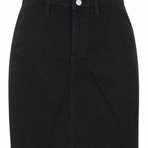 Topshop Womens Black Cotton A-Line Skirt Size 6 Zip