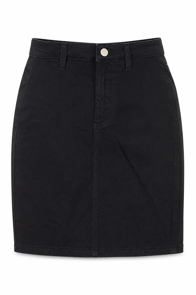 Topshop Womens Black Cotton A-Line Skirt Size 6 Zip