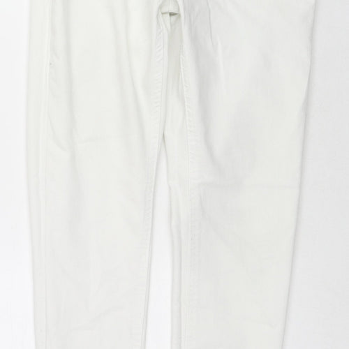 Cotton On Womens White Cotton Skinny Jeans Size 12 L27 in Regular Zip