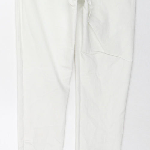 Cotton On Womens White Cotton Skinny Jeans Size 12 L27 in Regular Zip